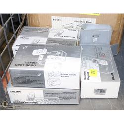 GROUP OF OVER 12 NEW MOUNTED KEYPADS AND DOOR
