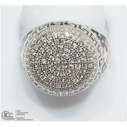 27) STERLING SILVER MEN'S CUBIC ZIRCONIA RING