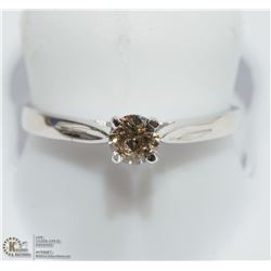 28) 10K WHITE GOLD DIAMOND SOLITAIRE RING