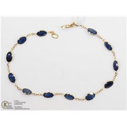 33) 10K GOLD 12 SAPPHIRE BRACELET