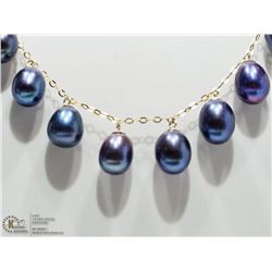 36) 10K GOLD FRESHWATER PEARL FREE FLOW NECKLACE