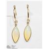 Image 1 : 40) 14K YELLOW GOLD OPAL AND DIAMOND EARRINGS