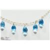 Image 1 : 44) 10K YELLOW GOLD BLUE TOPAZ FREE FLOW NECKLACE