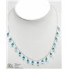 Image 2 : 44) 10K YELLOW GOLD BLUE TOPAZ FREE FLOW NECKLACE