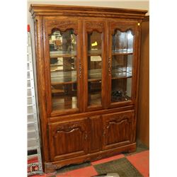 LARGE CHINA CABINET WITH GLASS DOOR AND SHELVES
