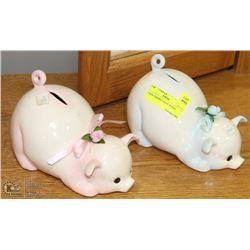 2 NEW CERAMIC PIGGY BANKS
