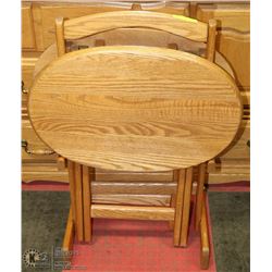 SET OF 2 OAK T.V. TABLES WITH STAND
