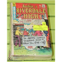 BUNDLE OF 40 ARCHIE AT RIVERDALE HIGH COMICS (70S)
