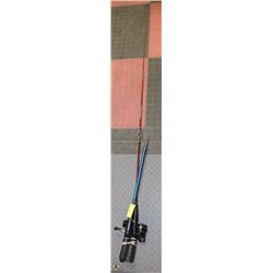 PAIR OF FISHING RODS & REELS, 1 ROD IS TELESCOPIC