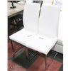 Image 1 : PAIR OF WHITE LEATHERETTE SIDECHAIRS