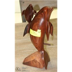 HAND CARVED IRONWOOD DOLPHINS