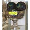 Image 1 : METAL CHALEST CENTRE PIECE W/ PEACOCK EYE DECORE