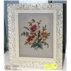 Image 1 : VINTAGE CROSS-STICK FLOWER PICTURE