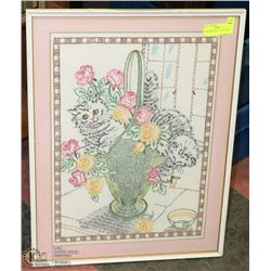 HAND STITCHED KITTEN PICTURE