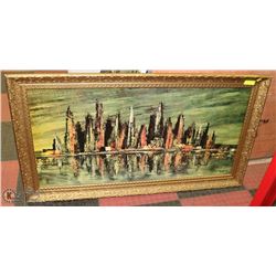 GOLD TONE 54X30" FRAMED PICTURE