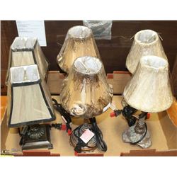 3 MATCHING SETS OF 2 MINI LAMPS. ALL NEW
