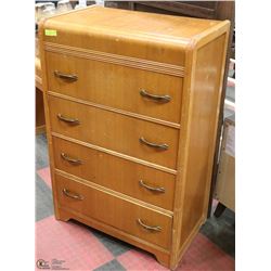 4 DRAWER VINTAGE WATERFALL CHEST OF DRAWERS