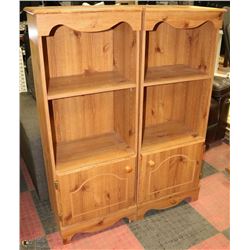 2 TALL PEDESTAL STORAGE END TABLES/CABINETS