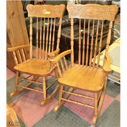 2 SOLID OAK ROCKING CHAIRS
