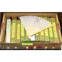 30PC ASSORTED HAND PAINTED BAMBOO HAND FANS