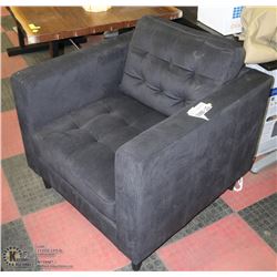 NEW DARK GREY FABRIC ARMCHAIR