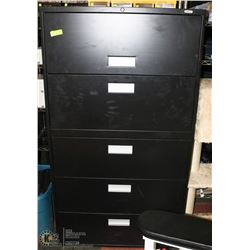 BLACK 5 DRAWER FILING CABINET