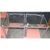 Image 1 : PAIR OF METAL AND GLASS END TABLES