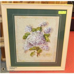 NANCY WEISMAN FRAMED MATTED FLORAL PRINT