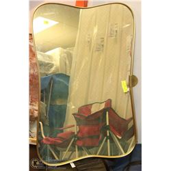 VINTAGE BRASS FRAMED MIRROR - 2.5FT LONG