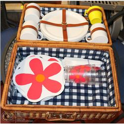PICNIC BASKET AND CONTENTS