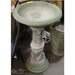 GREEN DECORATIVE BIRD BATH 32" HIGH