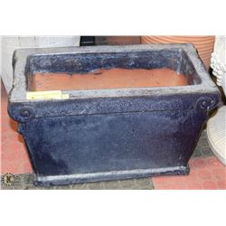 DARK BLUE CERAMIC PLANTER  16"LX10"H