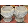 Image 1 : 2 LARGE WHITE DECORATIVE STONE PLANTERS 17" TALL