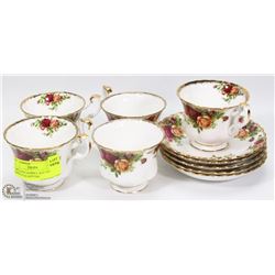 10PC ROYAL ALBERT OLD COUNTRY ROSE CUP & SAUCERS