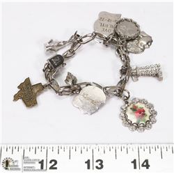 SILVER .925 CHARM BRACELET W/ CHARMS