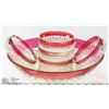 Image 1 : LARGE CRYSTAL & CRANBERRY PLATTER WITH 5 MATCHING