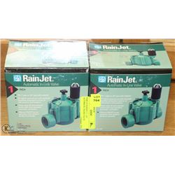 PAIR OF RAINJET 1" - 3/4" AUTOMATIC INLINE VALVE