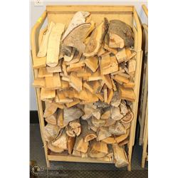 LARGE FIREWOOD DOLLIES ON WHEELS FULL OF WOOD