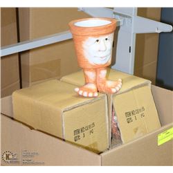 LOT OF 3 FACE ON FEET POTS NEW 7"