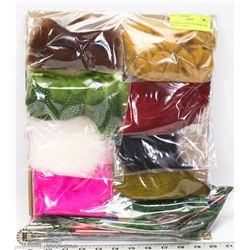 BOARD OF EXOTIC FEATHERS AND TACKLE -INCL. PEACOCK