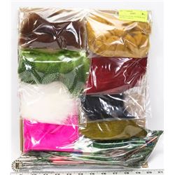 BOARD OF EXOTIC FEATHERS AND TACKLE -INCL. PEACOCK