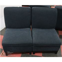 PAIR OF DARK GREY FABRIC SIDECHAIRS