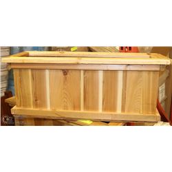 STAINED CEDAR PLANTER 27"X10"X10"H