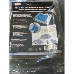 New 10ft x 12 ft Reversable Tarp / blue or silver