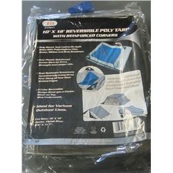 New 10ft x 12 ft Reversable Tarp / blue or silver