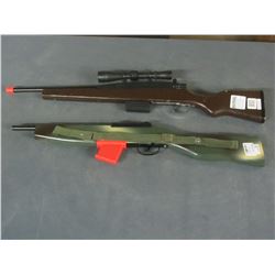 2 Kids Pretend play rifle / brown one has working scope and bolt action