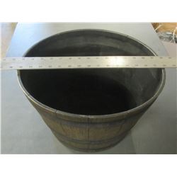 New Oak Barrel style Plant Pot / 15" top x 10" bottom