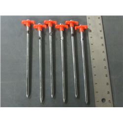 New bundle of 6 Heavy Duty Tent Pegs/Stakes / 10" x 1/4 in thick