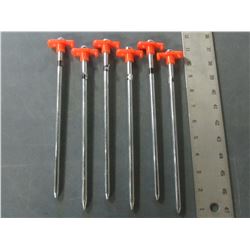 New bundle of 6 Heavy Duty Tent Pegs/Stakes / 10" x 1/4 in thick