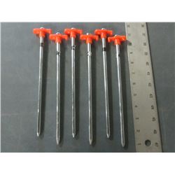 New bundle of 6 Heavy Duty Tent Pegs/Stakes / 10" x 1/4 in thick